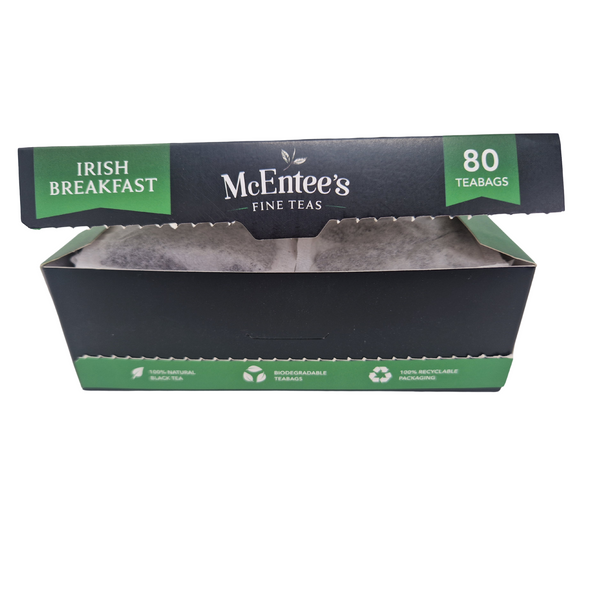 McEntee’s Irish Breakfast Biodegradable Teabags – Foil Wrapped for Freshness (80 Teabags)