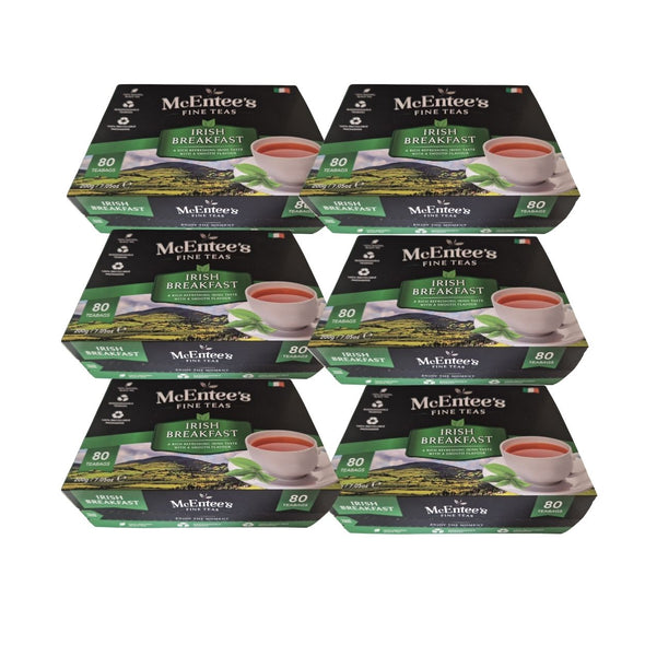 McEntee’s Irish Breakfast Biodegradable Teabags – Foil Wrapped for Freshness (80 Teabags)