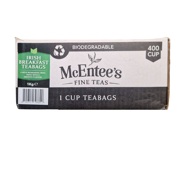 McEntee’s Irish Breakfast Biodegradable Teabags – 5 x 80 (400) Foil-Wrapped Teabags (Catering Pack)