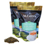 McEntee's Fine Teas Pure Mint loose leaf tea package with tea leaves on a white background