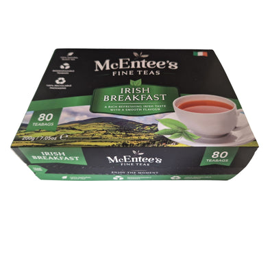 McEntee’s Irish Breakfast Biodegradable Teabags – Foil Wrapped for Freshness (80 Teabags)