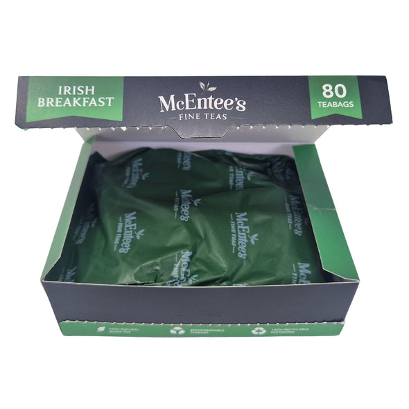 McEntee’s Irish Breakfast Biodegradable Teabags – Foil Wrapped for Freshness (80 Teabags)