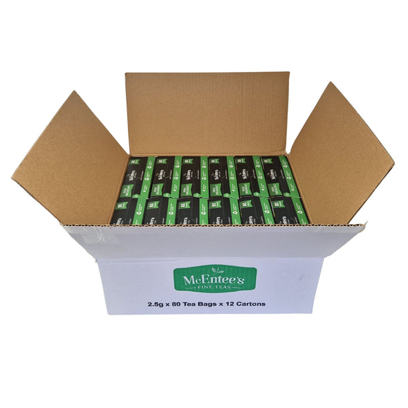 McEntee’s Irish Breakfast Biodegradable Teabags – 12 x 80 Foil-Wrapped Teabags (Case Pack)